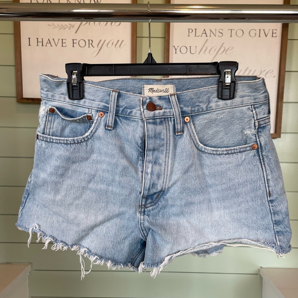 Madewell Relaxed Denim Shorts Light Blue